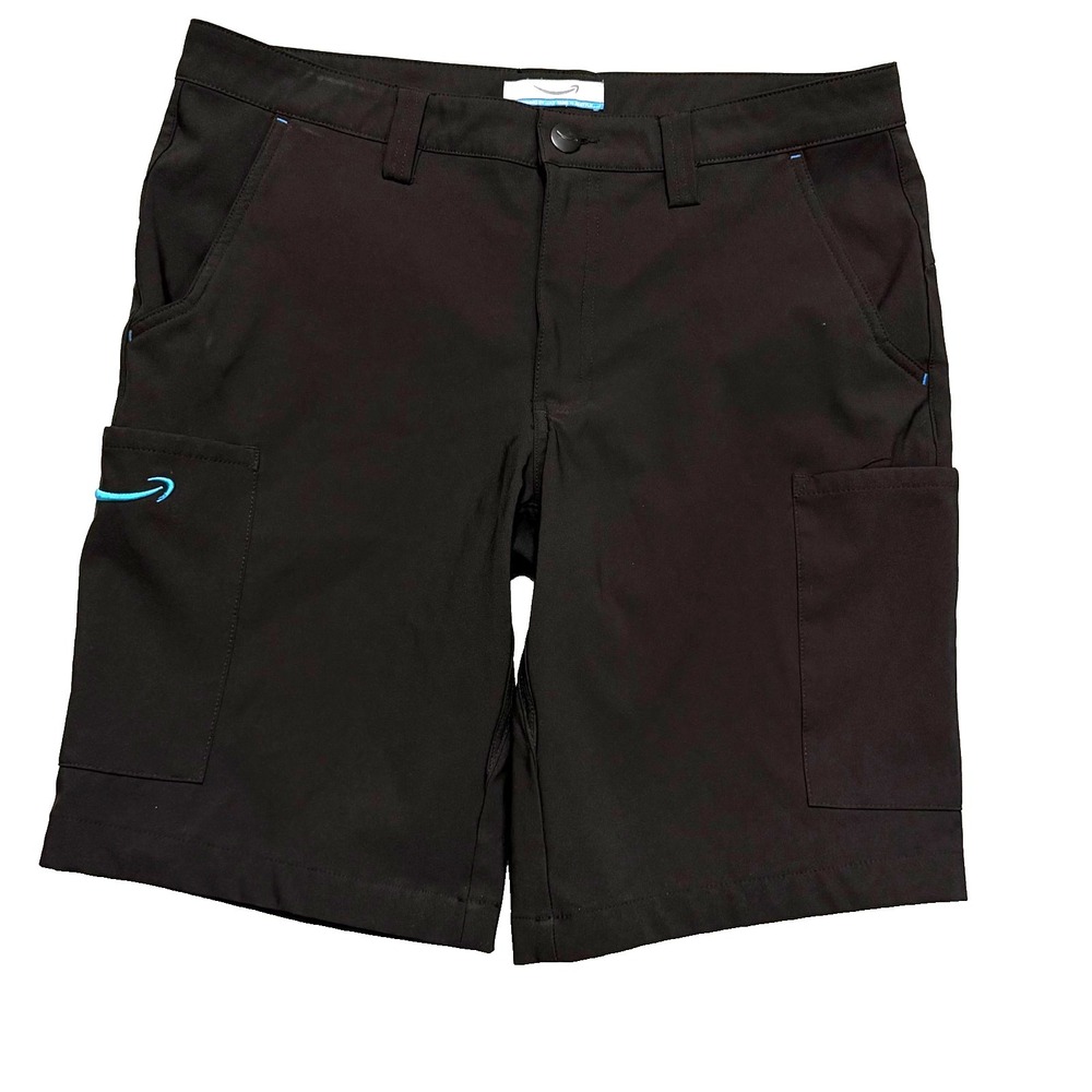 Amazon Luly Yang Employee Uniform Cargo Shorts Men Medium 32-34 Black  Stretch